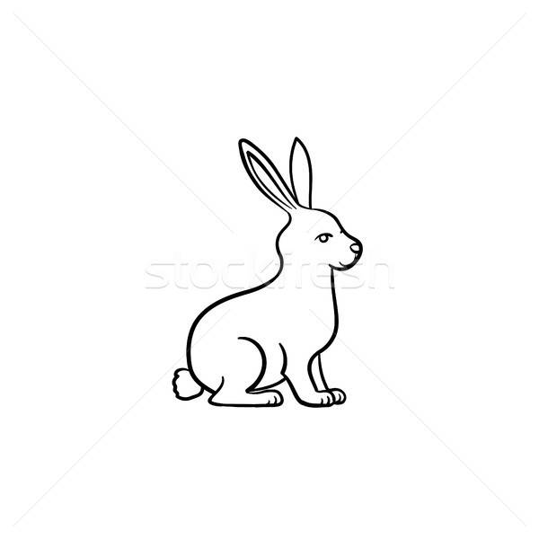 600x600 Rabbit Hand Drawn Sketch Icon Vector Illustration Andrei