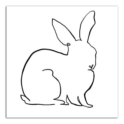 425x425 Simple Rabbit Sketch Canvas Wall Art Posters