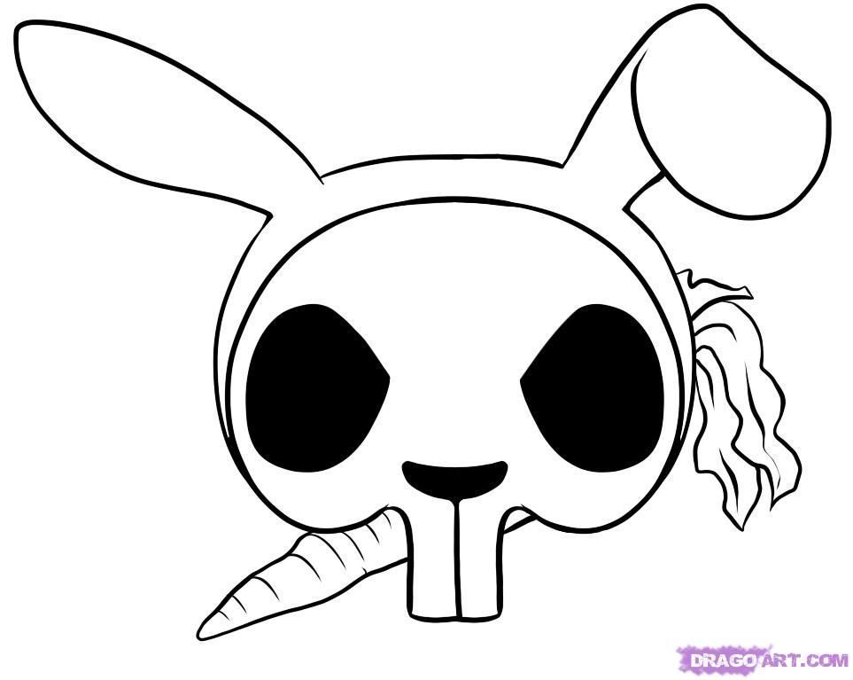 963x767 How To Draw A Rabbit Skull, Step
