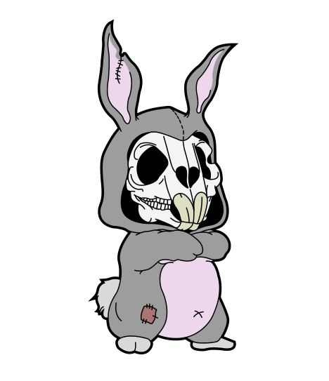 468x543 Spooky Skull Head Rabbit Costume Fusion