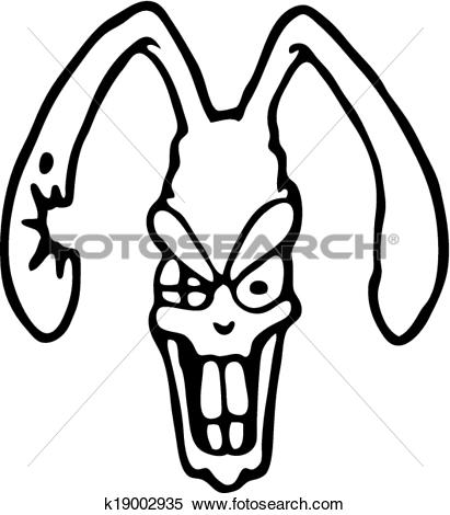 411x470 Angry Rabbit Clipart