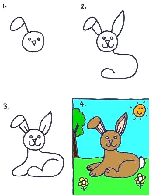 490x640 Drawing Of Rabbit Running