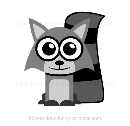 500x486 How To Draw A Raccoon