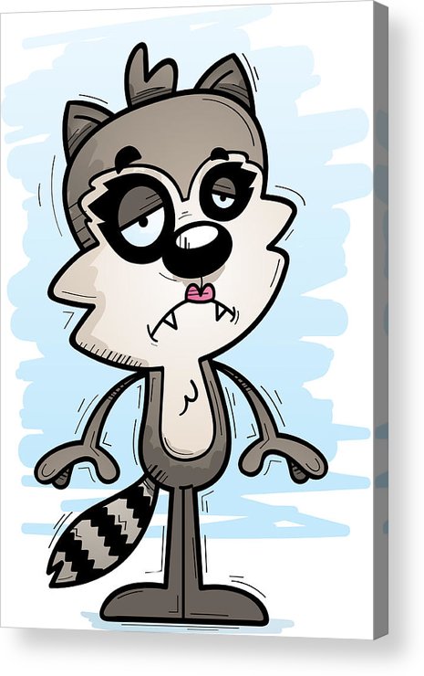 465x740 Sad Cartoon Female Raccoon Acrylic Print