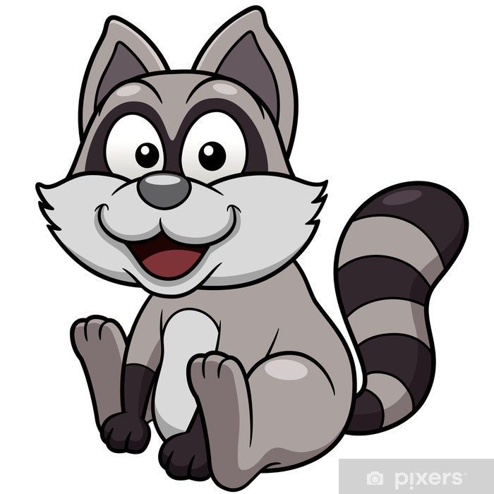 700x700 Vector Illustration Of Cartoon Raccoon Wall Mural We