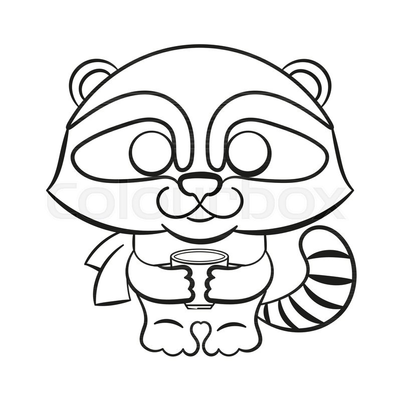 800x800 Cartoon Animal, Cute Raccoon Flat Stock Vector Colourbox
