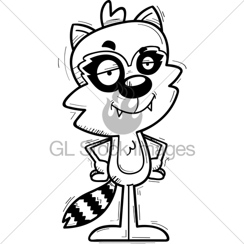 500x500 Confident Cartoon Male Raccoon Gl Stock Images