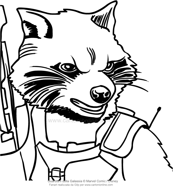 727x784 Drawing Rocket Raccoon
