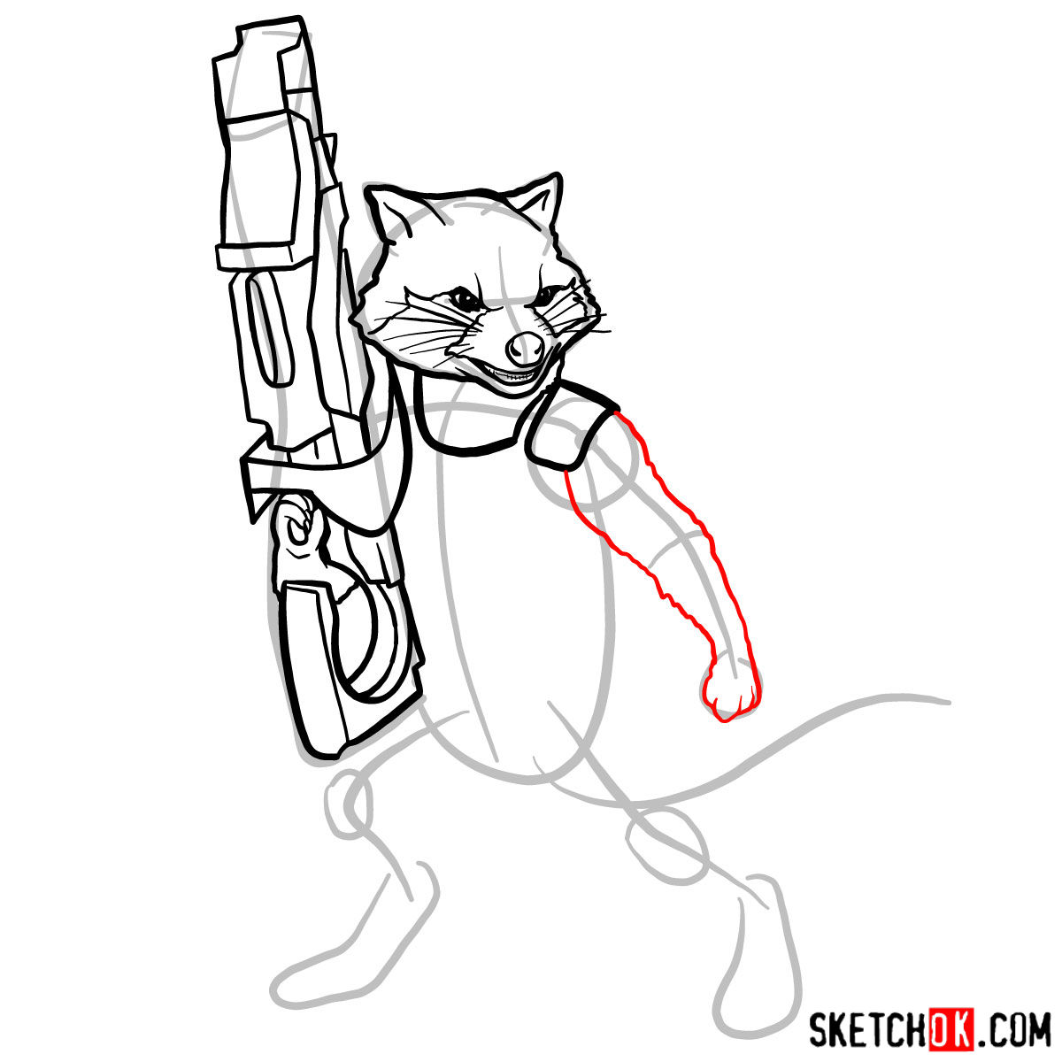 1200x1200 How To Draw Rocket Raccoon