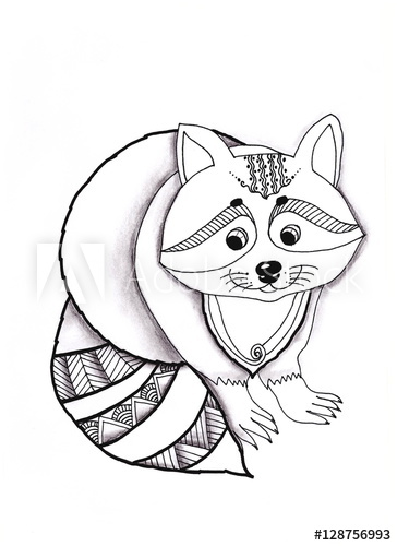 364x500 Raccoon Drawing Pencil Doodle