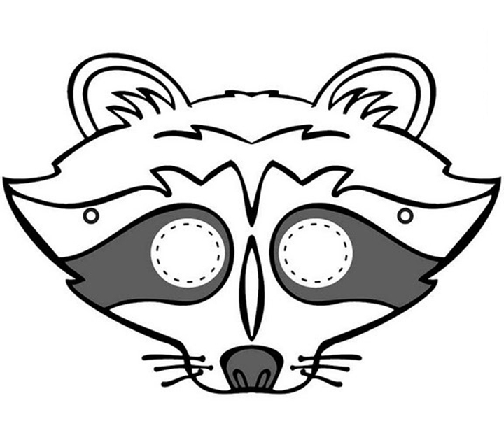 720x619 Raccoon Drawing Mask For Free Download