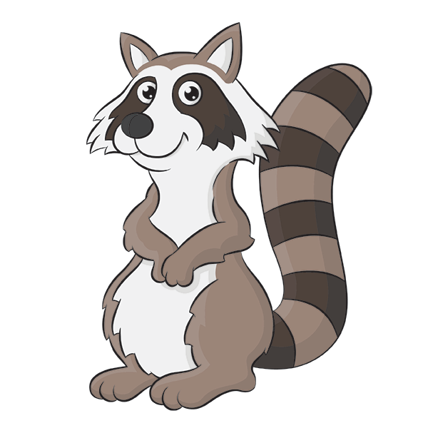 600x600 Raccoon Cartoon Step