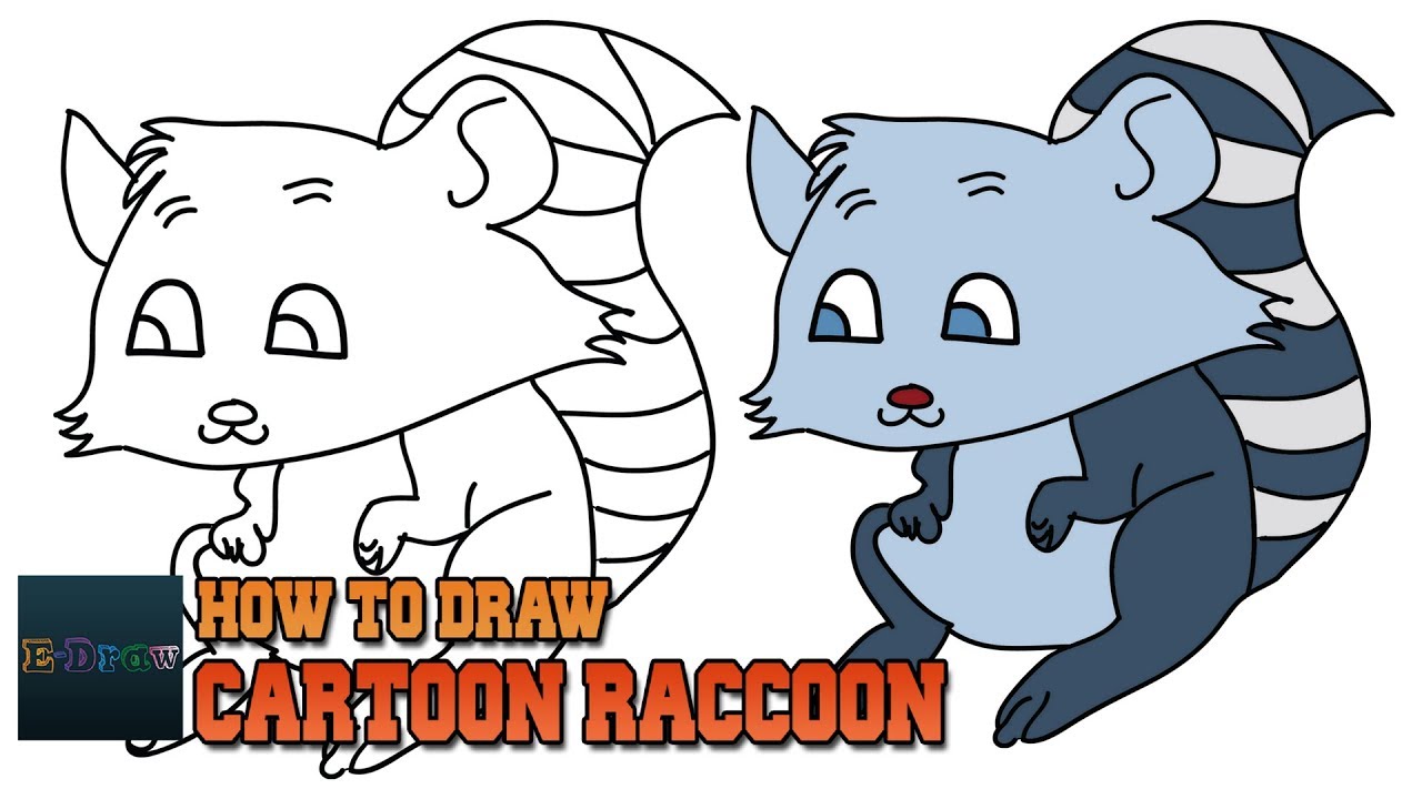 1280x720 How To Draw Cartoon Raccoon Art Lesson For Kids Step