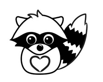 340x270 Raccoon Face Clipart Black And White