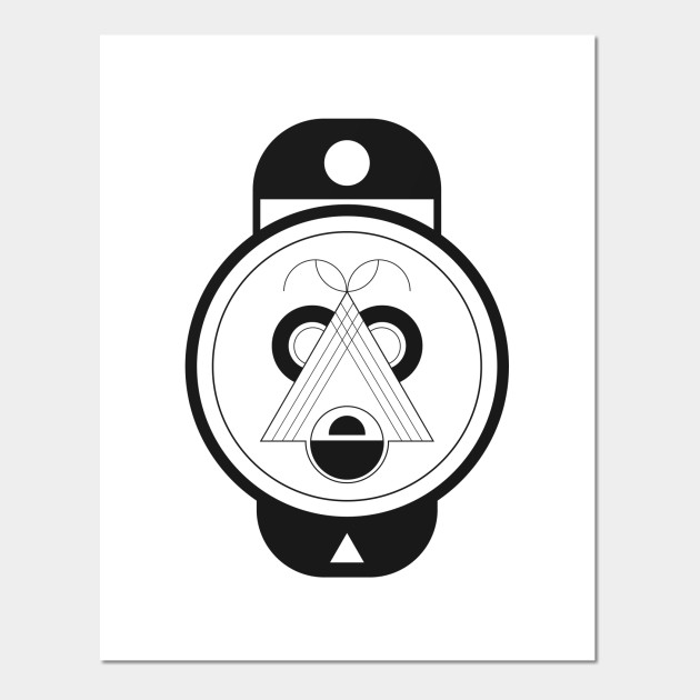 630x630 Raccoon Animal Face Geometric Art Black