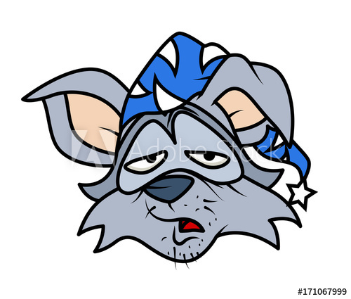 500x425 Sleepy Cartoon Raccoon Face