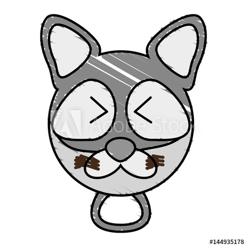 500x500 Drawing Raccoon Face Animal Vector Illustration