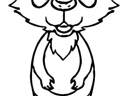 440x330 Coloring Pages Raccoon Smiling