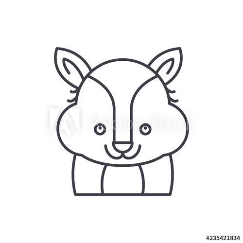 500x500 funny raccoon line icon concept funny raccoon vector linear