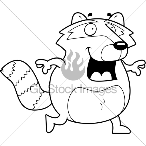 500x500 Raccoon Walking Gl Stock Images