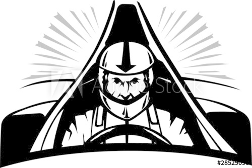 500x334 Stylized Drawing Of A Race Car Driver