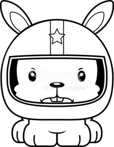 232x300 Cartoon Angry Race Car Driver Bunny Premium Clipart