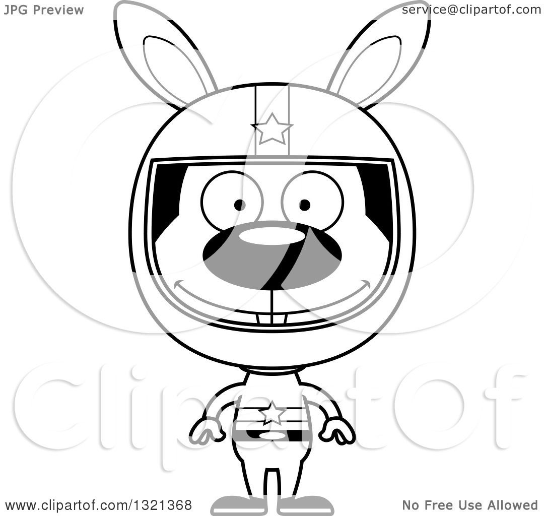 1080x1024 Lineart Clipart Of A Cartoon Black And White Happy Rabbit Race Car