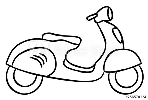500x339 Hand Draw Style Of New Motorcycle Illustration For Coloring Book