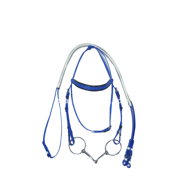 750x750 pvc race horse bridle rubber grip reins with horse bits
