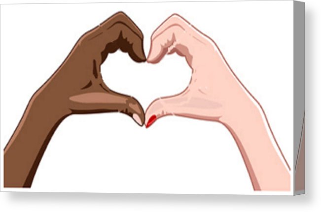 651x431 heart finger stop racism canvas print canvas art