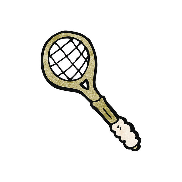 600x600 Cartoon Squash Racket Art Print