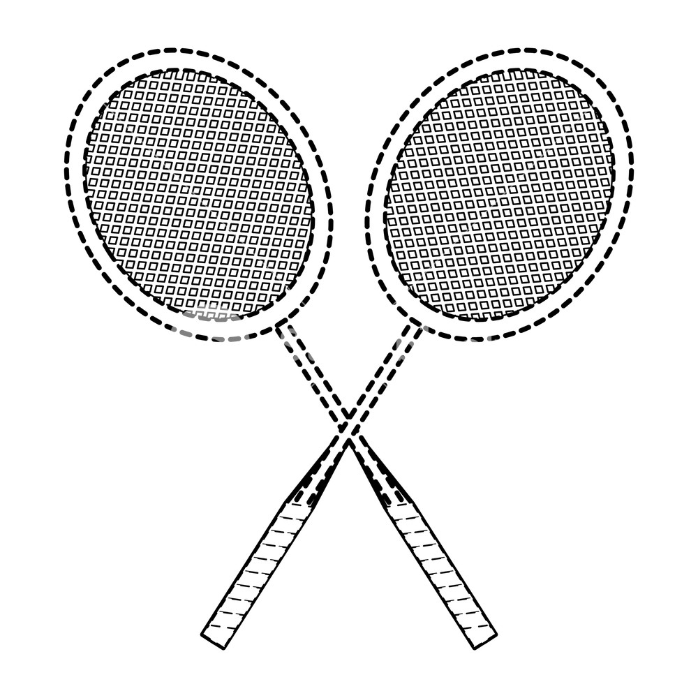 1000x1000 Badminton Racket Of Sport Competition And Game Theme Isolated