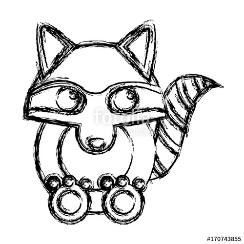 500x500 Racoon Animal Cartoon Icon Vector Illustration Graphic Design