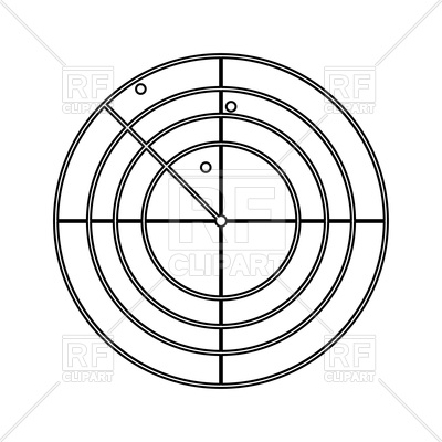 400x400 Radar Black Color Icon Vector Image Of Signs, Symbols, Maps