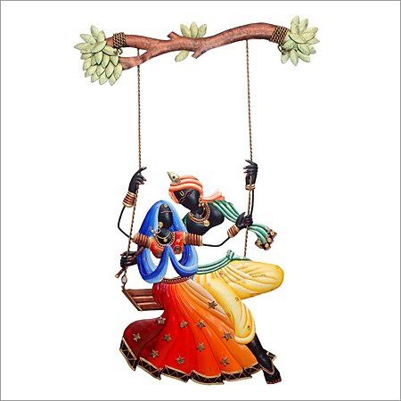 450x450 Krishna Radha Jhoola Religious On Wrought Iron Handicraft