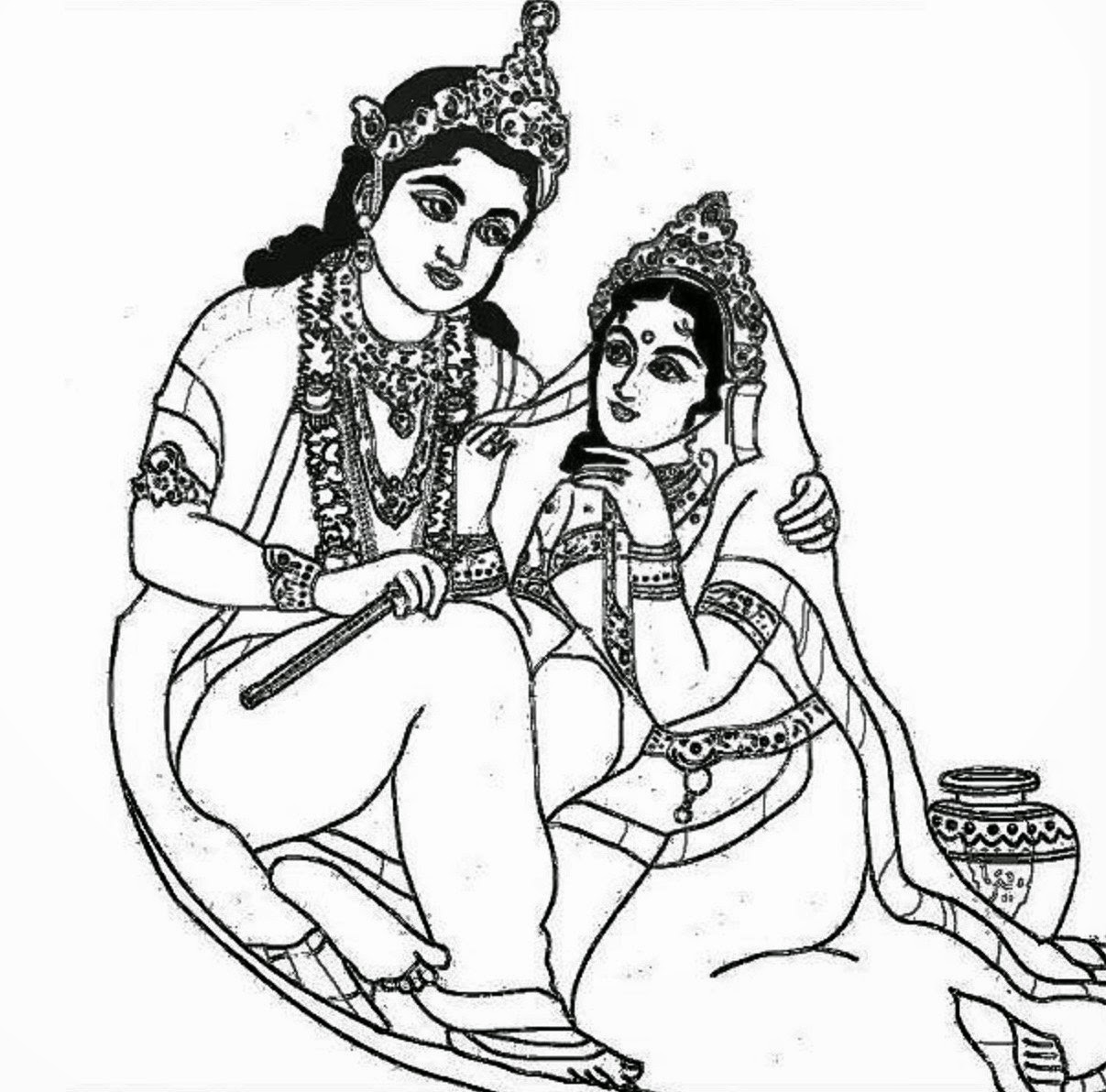 Radhe Krishna Drawing