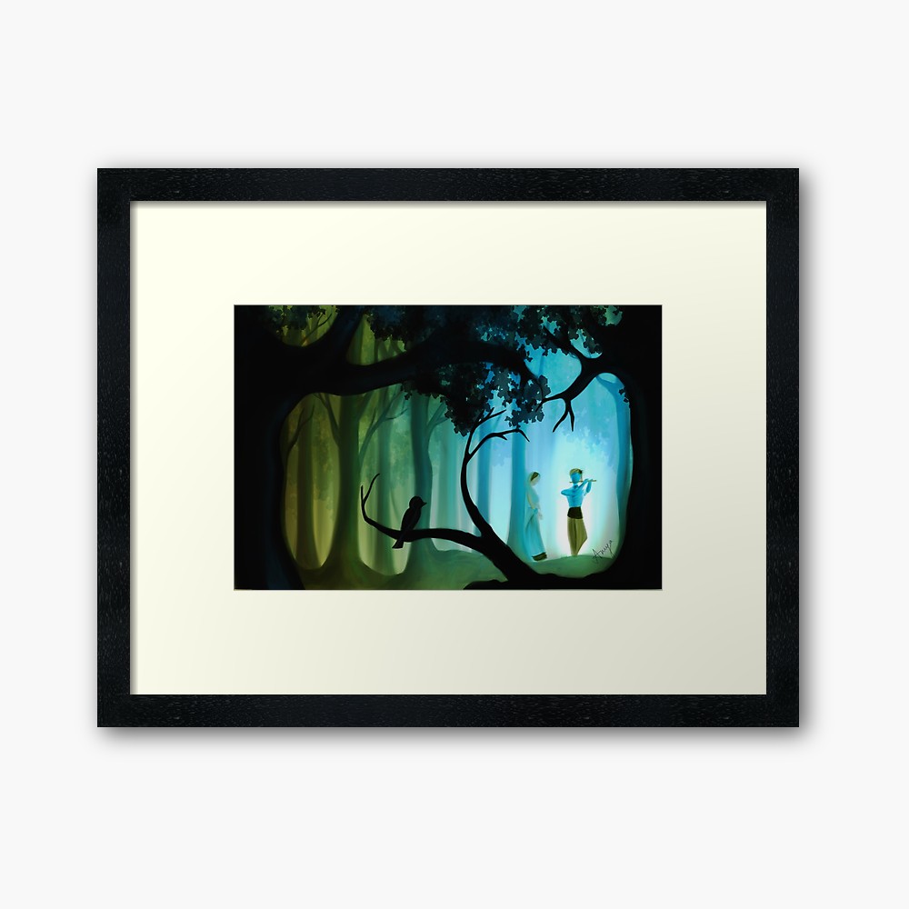 1000x1000 Radha Krishna Painting Framed Art Print