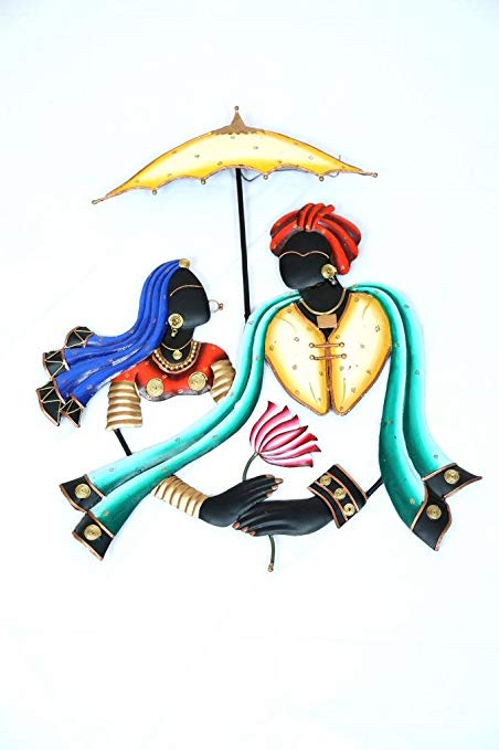 452x679 Buy Swapkri Collections Umbrella Radha Krishna Metal Wall Hanging