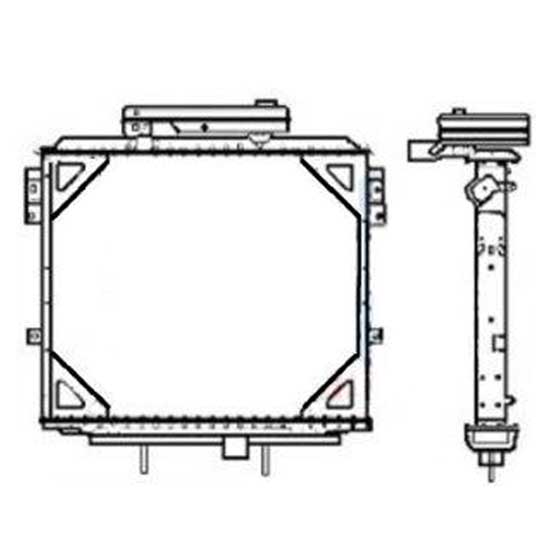 550x550 plastic aluminum radiator with surge tank and frame fits kenworth