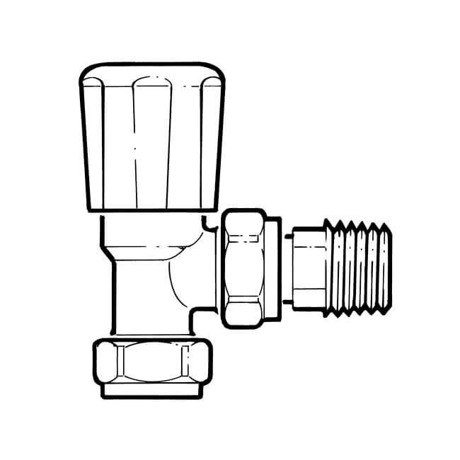 650x650 angled radiator valve