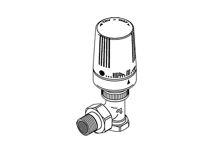 718x496 Thermostatic Radiator Valve, Body And Head, Vertical