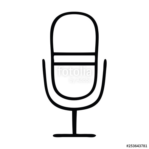 500x500 Line Drawing Cartoon Radio Microphone Stock Image And Royalty