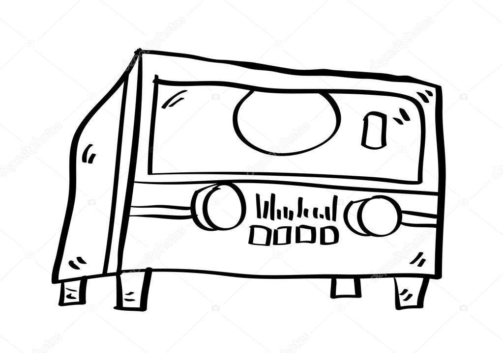 1023x719 Radio Drawing Silhouette For Free Download