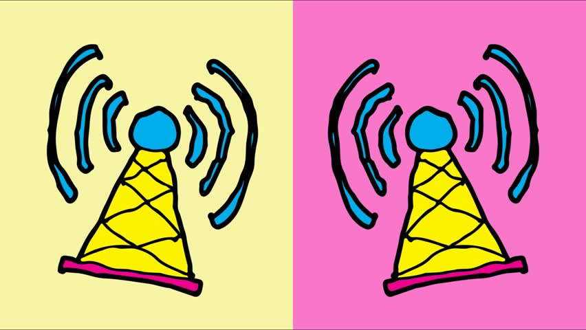 852x480 Radio Tower Drawing Stock Video Footage