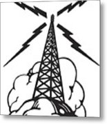 155x180 Radio Tower Get The Signal Catch The Waves Metal Print