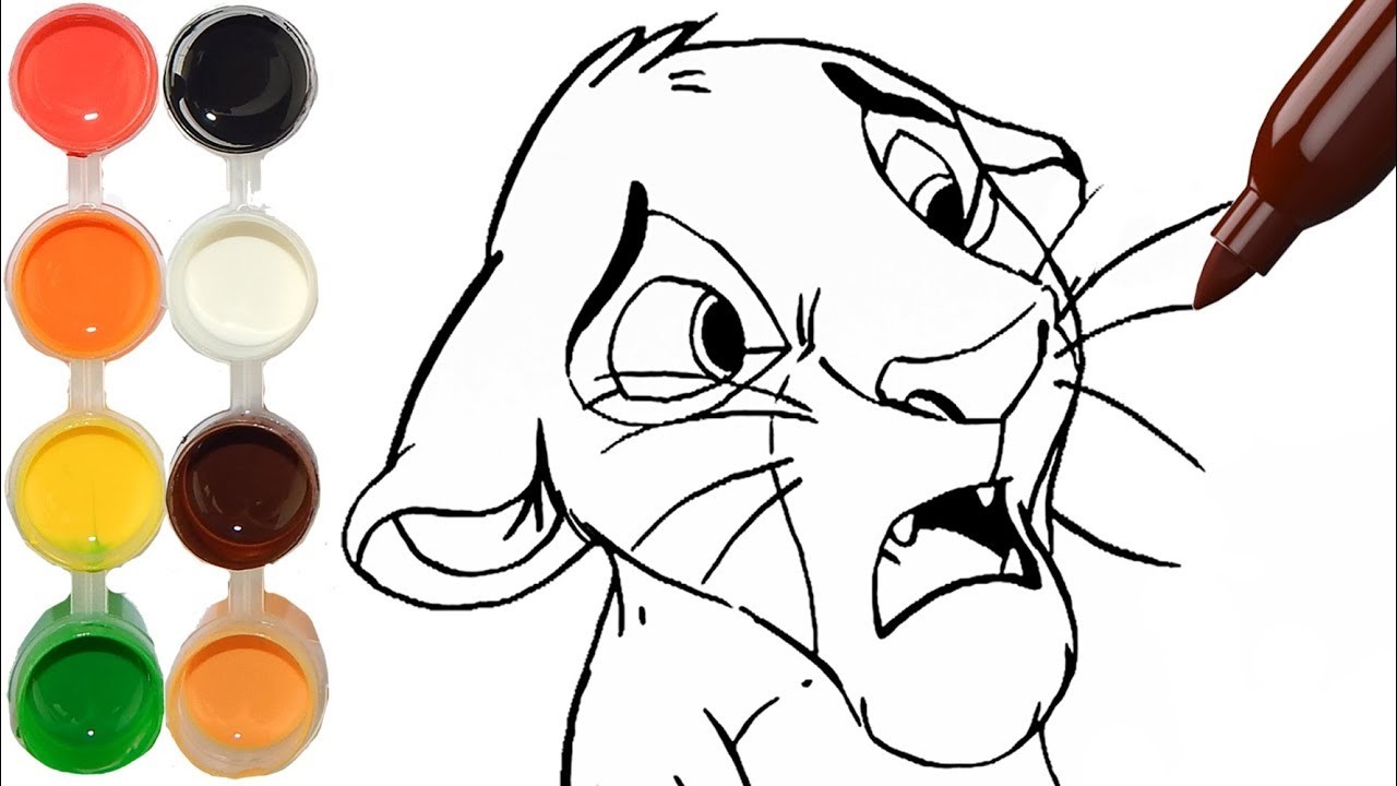 1280x720 How To Draw Color Simba Lion King Rafiki, Drawing Sketch