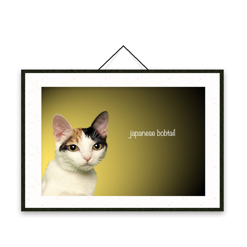 794x794 japanese bobtail japanese cat print japanese cat poster etsy
