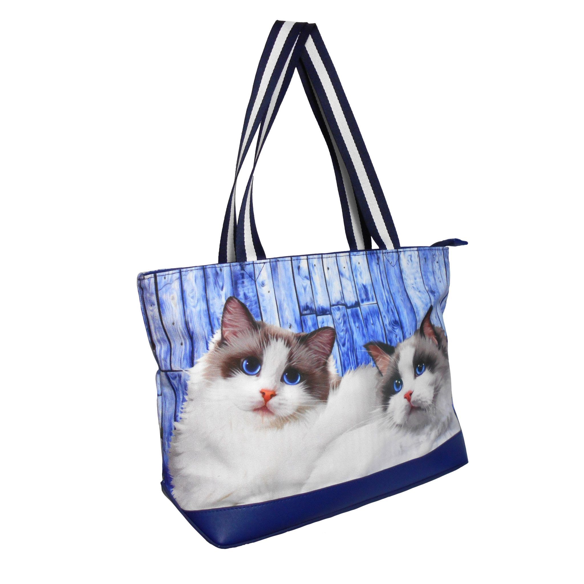 2048x2048 ragdoll cat original portrait drawing printed canvas medium tote