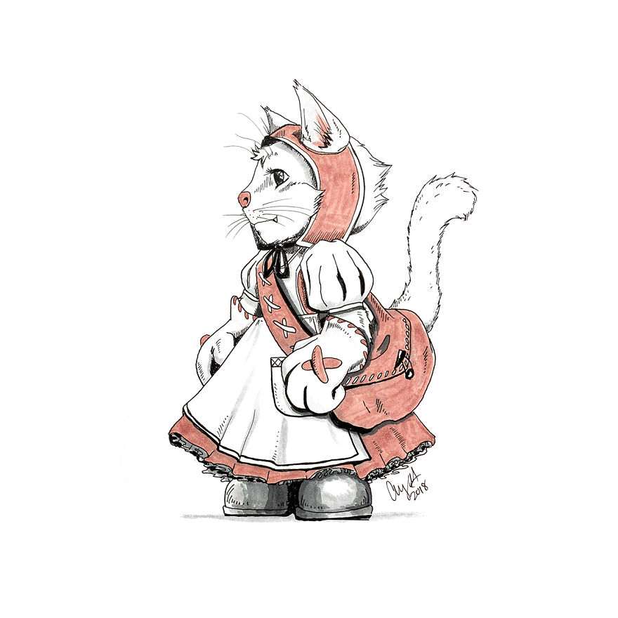 880x880 I Spent Inktober Drawing Cats With Final Fantasy Job Titles