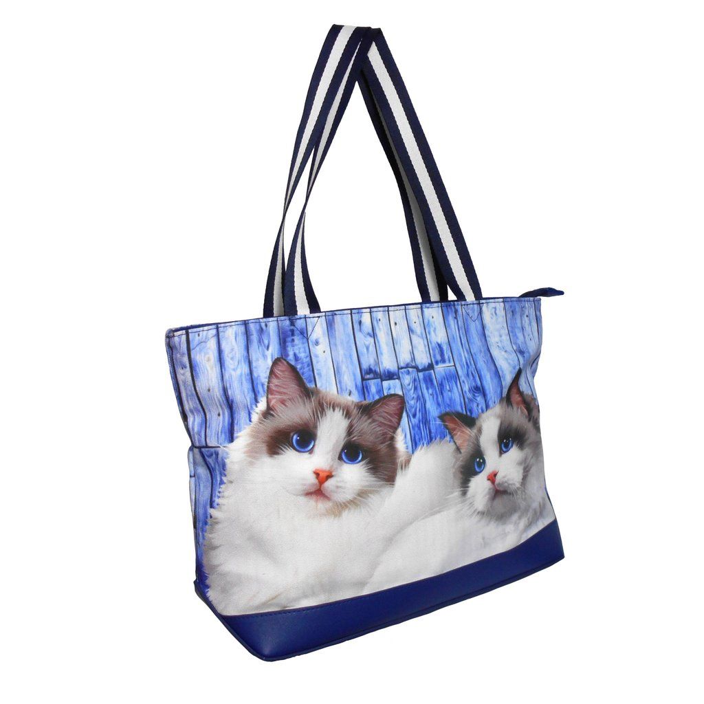 1024x1024 Ragdoll Cat Original Portrait Drawing Printed Canvas Medium Tote